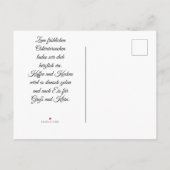 Frohe Ostern - Osterhase in Blumen 2 インビテーションポストカード (裏面)