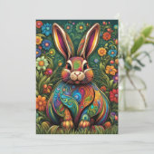 Frohe Ostern - Osterhase in Blumen 2 シーズンカード (スタンド正面)