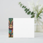Frohe Ostern - Osterhase in Blumen 2 ポストカード (スタンド正面)
