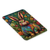 Frohe Ostern - Osterhase in Blumen 2 マグネット (右側)