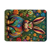 Frohe Ostern - Osterhase in Blumen 2 マグネット (横)