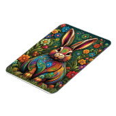 Frohe Ostern - Osterhase in Blumen 2 マグネット (左側)