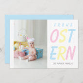 Frohe Ostern Pastelモダン写真パーソナライズされた シーズンカード (正面/裏面)