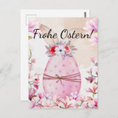 Frohe Ostern rosa Osterei  ポストカード (正面/裏面)