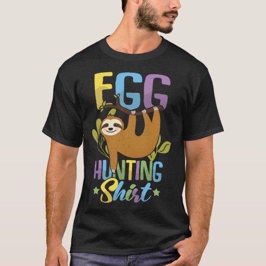 Frohe Ostern T-Shirt Tired Sloth Funny Easter Tシャツ (正面)