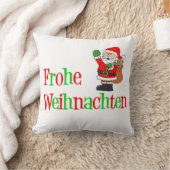 Frohe Weihnachドイツのクリスマスサンタ装飾用クッション クッション (ブランケット)