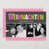 Frohe Weihnachenはっきりしたの写真とカラフルFrohe Weihnachenの写真 シーズンカード (正面/裏面)