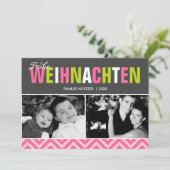 Frohe Weihnachenはっきりしたの写真とカラフルFrohe Weihnachenの写真 シーズンカード (スタンド正面)