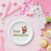 Frohe Weihnachenドイツのクリスマスサンタ ペーパープレート (パーティー)