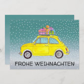 Frohe Weihnachenドイツのクリスマスフィアット500 シーズンカード (正面/裏面)