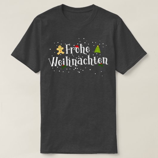 Frohe Weihnachenドイツのクリスマス長袖 Tシャツ (デザイン正面)
