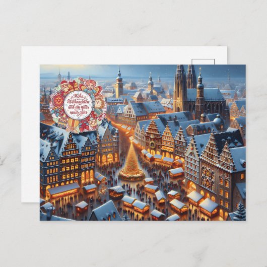 Frohe Weihnachenドイツのクリスマス シーズンポストカード (正面/裏面)