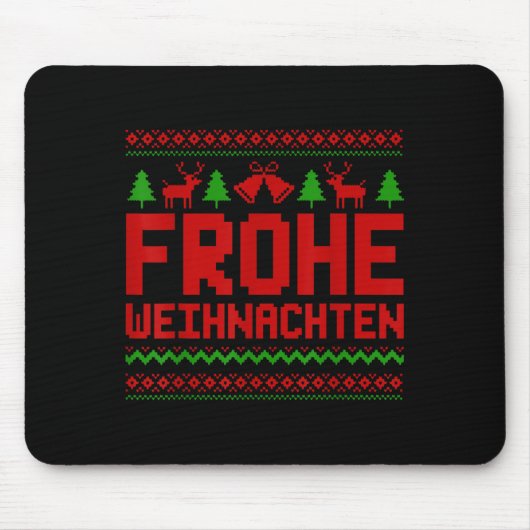 Frohe Weihnachenドイツ語のメリークリスマスおもしろい マウスパッド (正面)