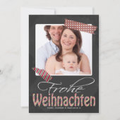 Frohe Weihnachenフォトフレームおよびテーフェイクプ シーズンカード (正面)
