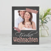 Frohe Weihnachenフォトフレームおよびテーフェイクプ シーズンカード (スタンド正面)