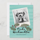 Frohe Weihnachen水モダン色1写真 シーズンカード (正面)