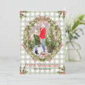 Frohe Weihnachen水彩フローラ家族の写真 シーズンカード (スタンド正面)