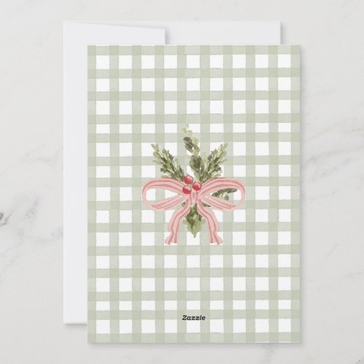 Frohe Weihnachen水彩フローラ家族の写真 シーズンカード (裏面)