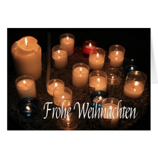Frohe Weihnachen燃えるロウソクのクリスマス (正面横)