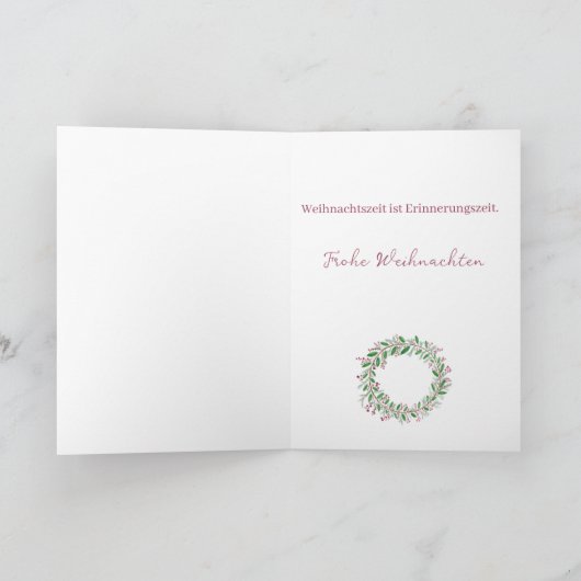 Frohe Weihnachen、ドイツのクリスマスリース シーズンカード (内部)