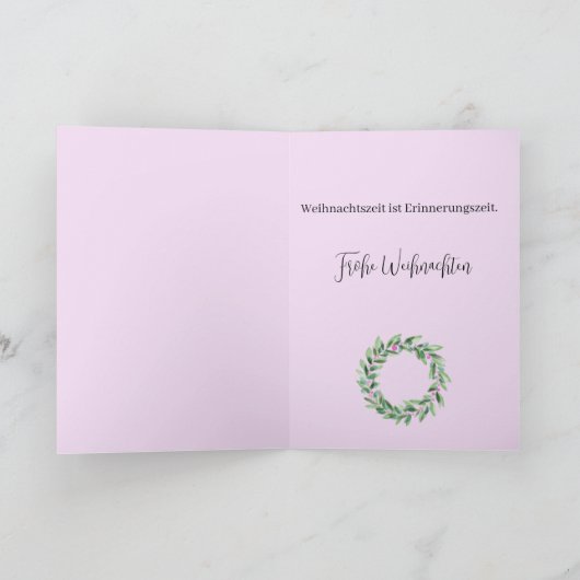 Frohe Weihnachen、ドイツのクリスマスリースHolid シーズンカード (内部)