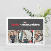 「Frohe Weihnachen」ドイツのメリークリスマス3写真 シーズンカード (スタンド正面)