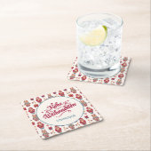 Frohe Weihnachen パーソナライズされた スクエアペーパーコースター (インサイチュ)