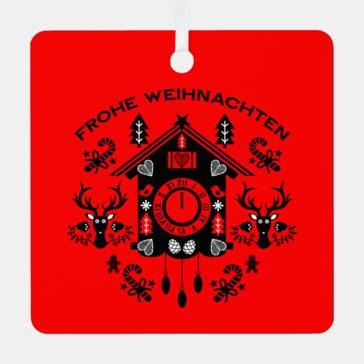 Frohe Weihnachen メタルオーナメント (正面)