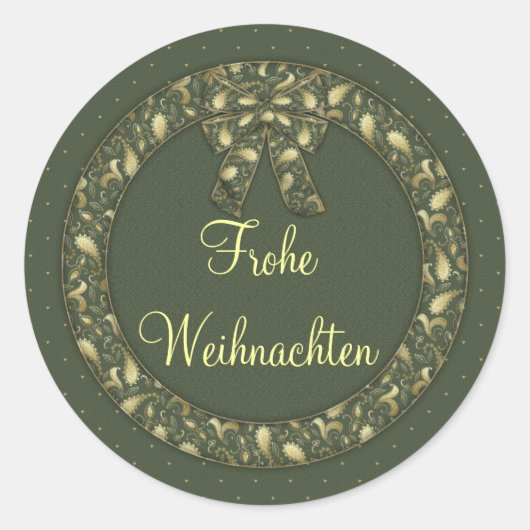 Frohe Weihnachen ラウンドシール (正面)