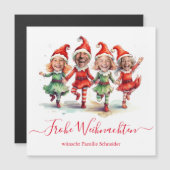 Frohe Weihnachen 4枚の写真ドイツのクリスマス小妖精や小人 (正面/裏面)