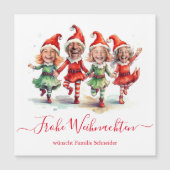 Frohe Weihnachen 4枚の写真ドイツのクリスマス小妖精や小人 (正面)