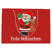 Frohe Weihnachen Santa German Merry Christmas ラージペーパーバッグ (裏面)