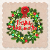 Frohe Weihnachen Untersetzerクリスマス ペーパーコースター (正面)