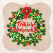 Frohe Weihnachen Untersetzerクリスマス ペーパーコースター (正面)
