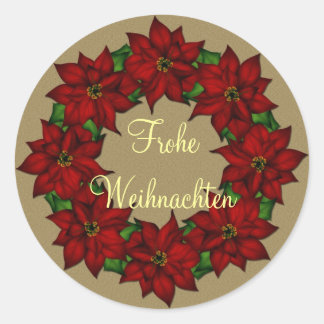 Frohe Weihnachen - Weihnachstern Motiv ラウンドシール