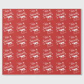 Frohe Weihnacht Wrapping Paper Vizsla Personalize ラッピングペーパー (フラット)