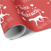 Frohe Weihnacht Wrapping Paper Vizsla Personalize ラッピングペーパー (ロールコーナー)