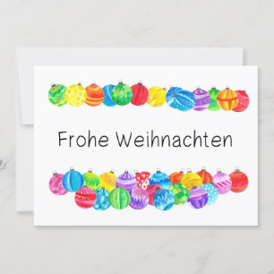 Frohe Weihnachtenのドイツのクリスマス、水彩画 招待状