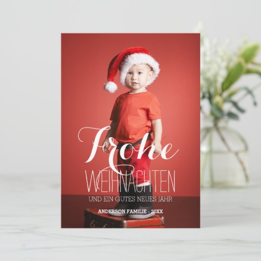 Frohe Weihnachten |のドイツの休日の写真カード シーズンカード (スタンド正面)