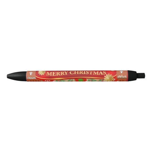 Frohe Weihnachten 黒ボールペン (正面)