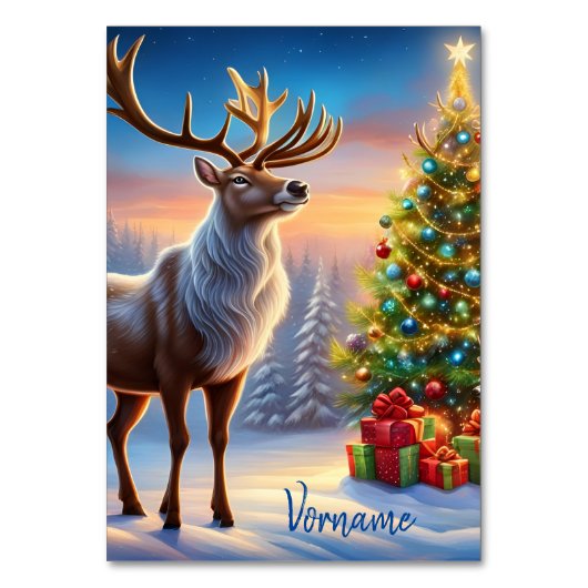 Frohe Weihnachten Fensteraufkleber テーブルナンバー (正面)