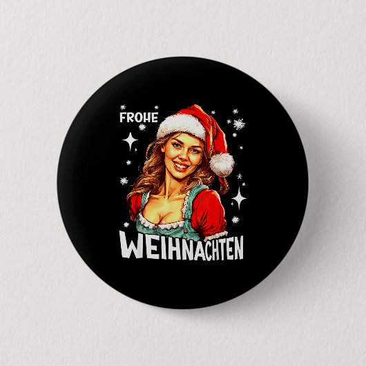 Frohe Weihnachten German Christmas  缶バッジ (正面)