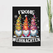 Frohe Weihnachten German Gnome Christmas Decoratio カード (正面)