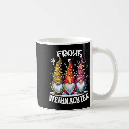 Frohe Weihnachten German Gnome Christmas Decoratio コーヒーマグカップ (右)