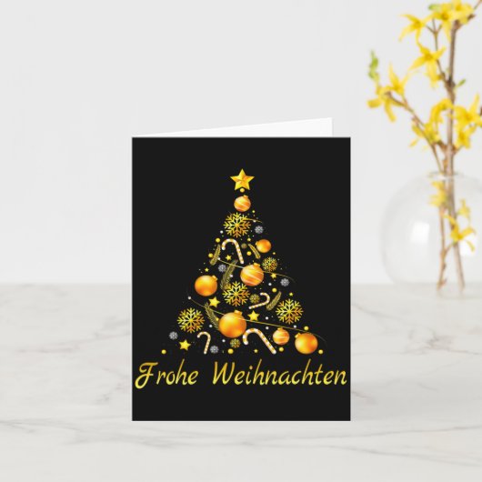 Frohe Weihnachten German Xmas Germany Christmas De カード (黄色い花)