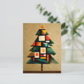 Frohe Weihnachten. Moderner Tannbaum im Kubismus. ポストカード (スタンド正面)