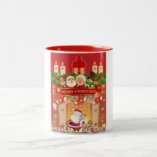 Frohe Weihnachten Tasse ツートーンマグカップ (中央)