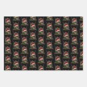Frohe Weihnachten Totenschädel Stern Banner Mütze ラッピングペーパーシート (正面3)