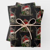 Frohe Weihnachten Totenschädel Stern Banner Mütze ラッピングペーパーシート (インサイチュ)