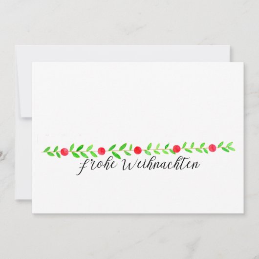 Frohe Weihnachten, watercolor Christmas banner 招待状 (正面)